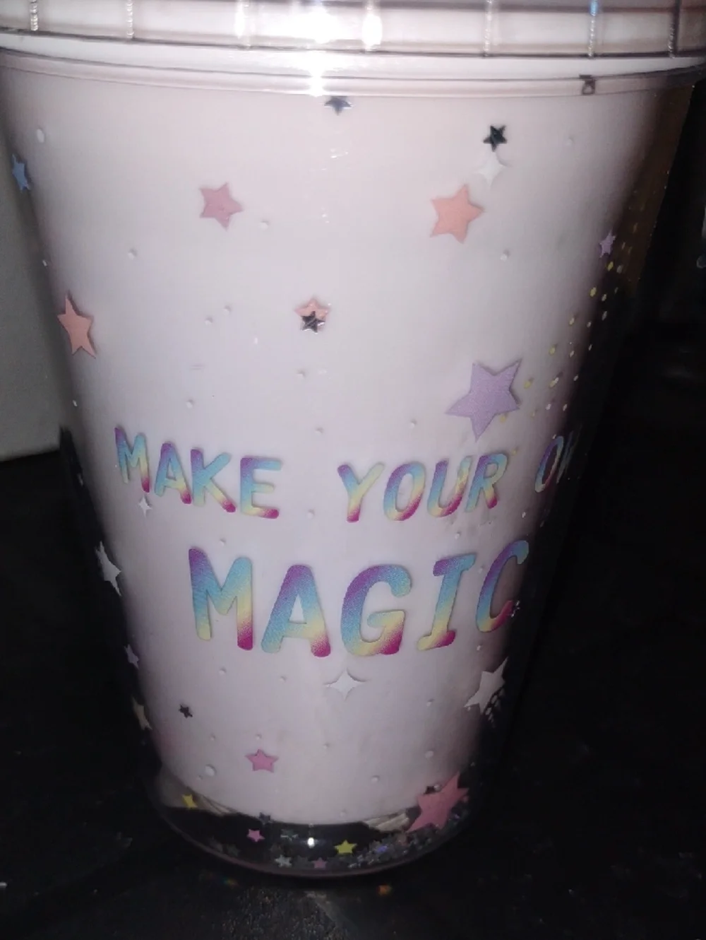 Make Your Own Magic Pink Party Cup with Lid and Straw Unicorn Tumbler NEW 350 ML